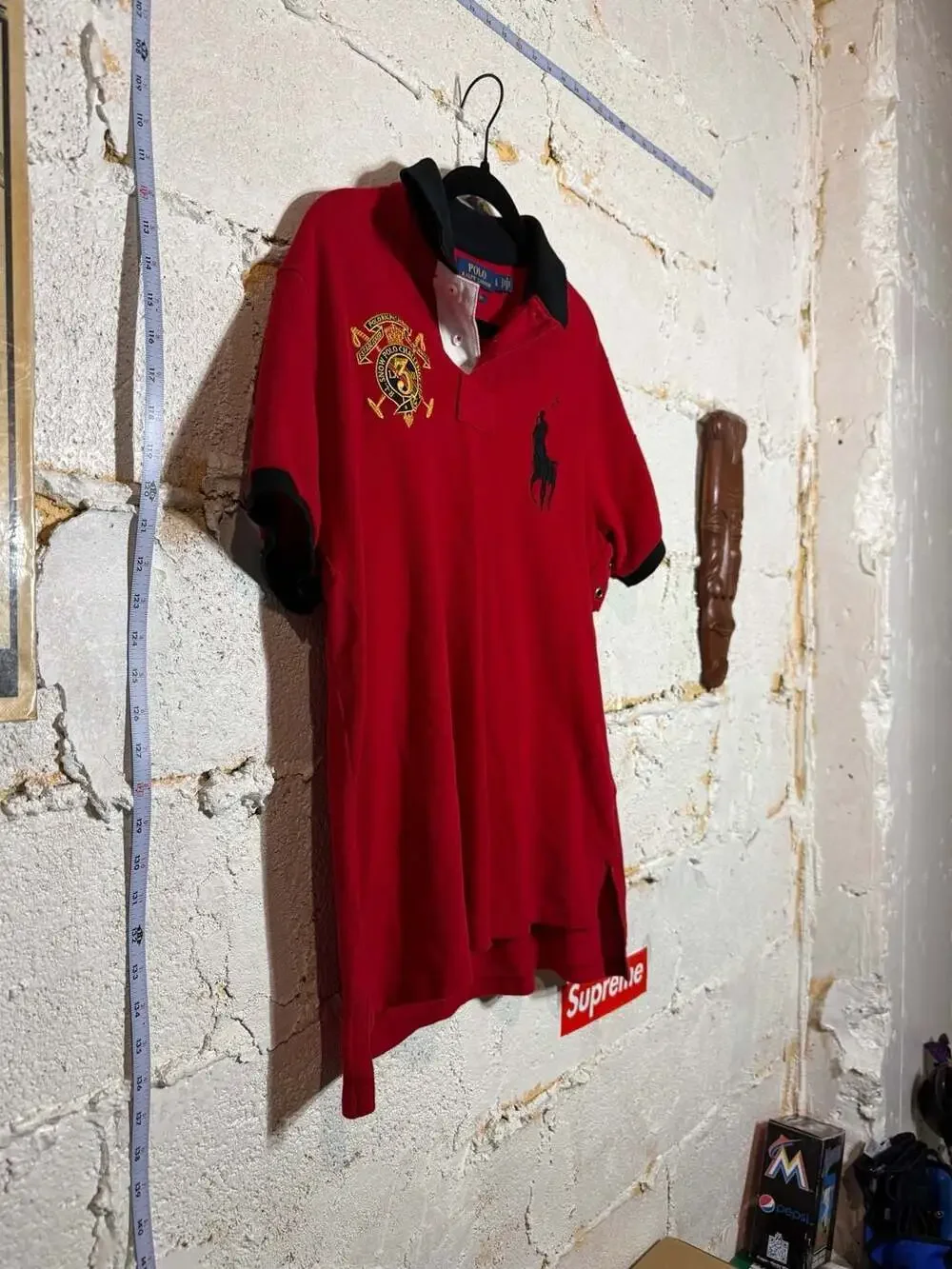 Polo Ralph Lauren Big Pony Snow Polo Challenge Cup Custom Fit Polo Shirt Red Siz